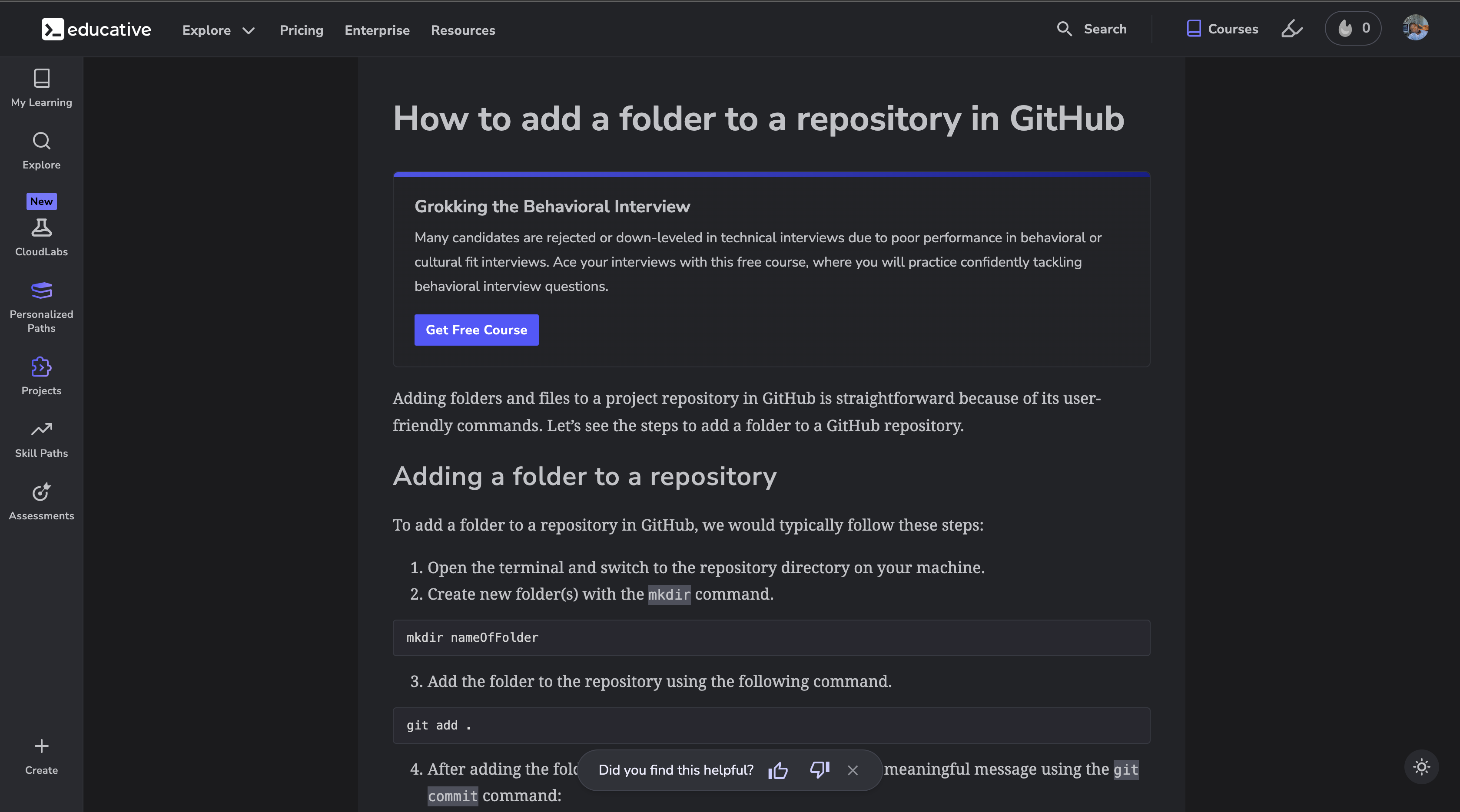 How to add a folder to a repository in GitHub