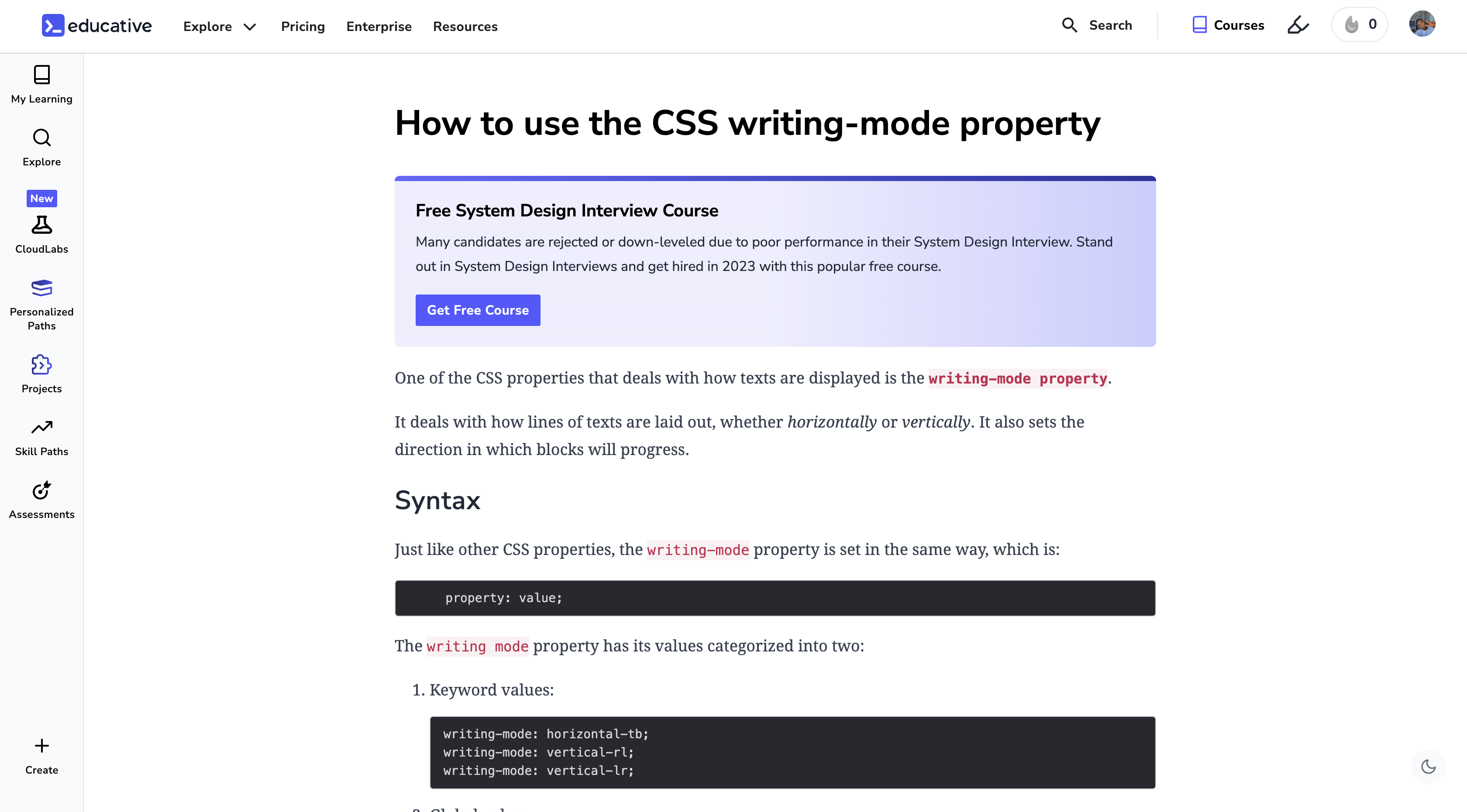 How to use the CSS writing-mode property
