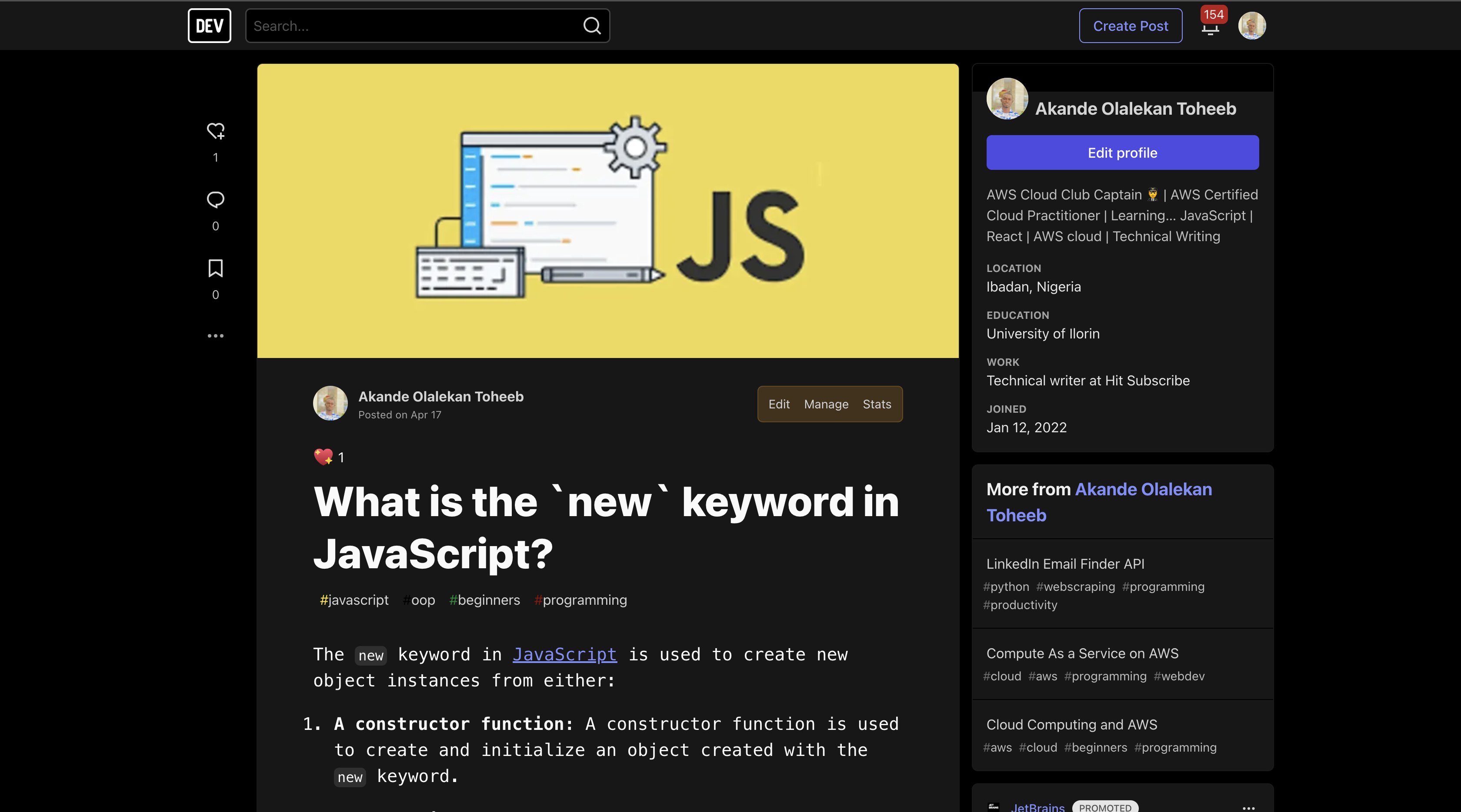 What is the `new` keyword in JavaScript?